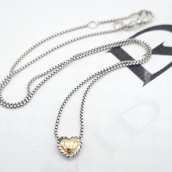 David Yurman Jewelry - Sold David Yurman Cable Cookie Classic Heart Necklace with 18kt Gold Heart